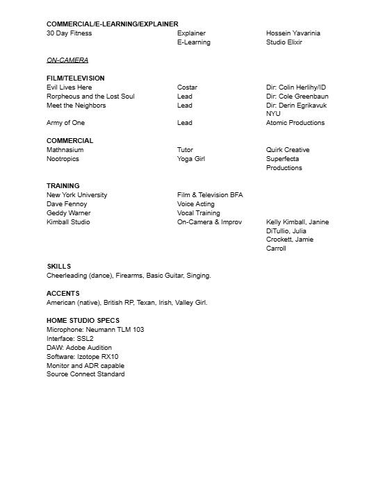 Resume Page 2