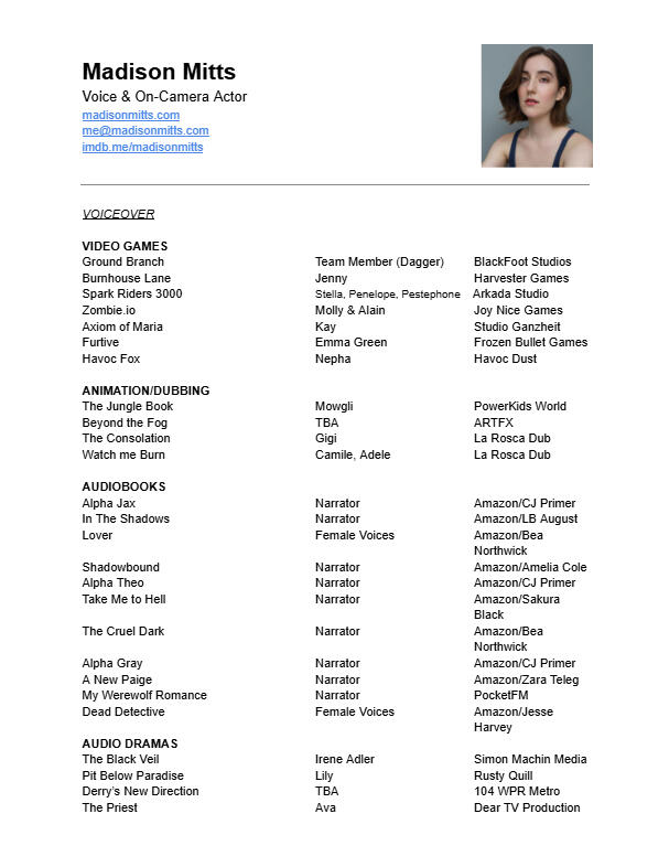 Resume Page 1