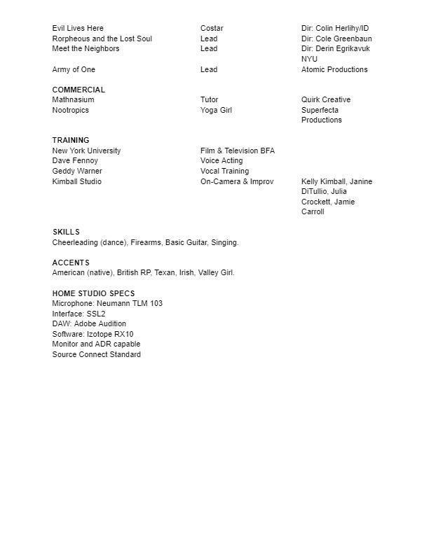 Resume Page 2